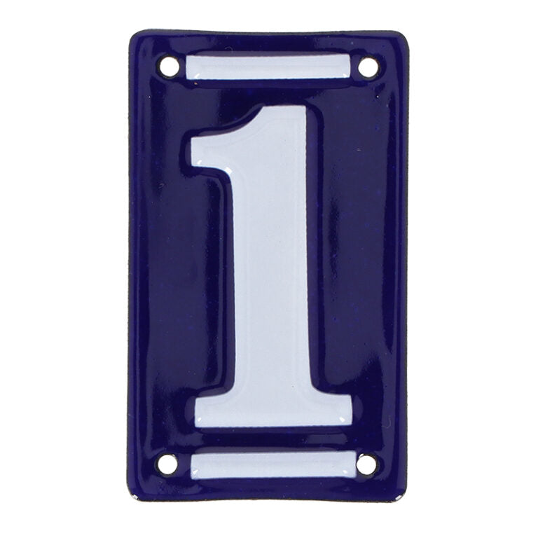 Numero Civico 1 in Smalto 7x0.5x11.8 cm Colore Blu