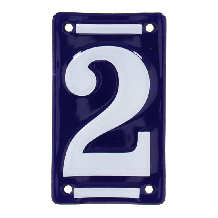Numero Civico Smaltato  2 7.0x0.5x11.8cm Colore Blu