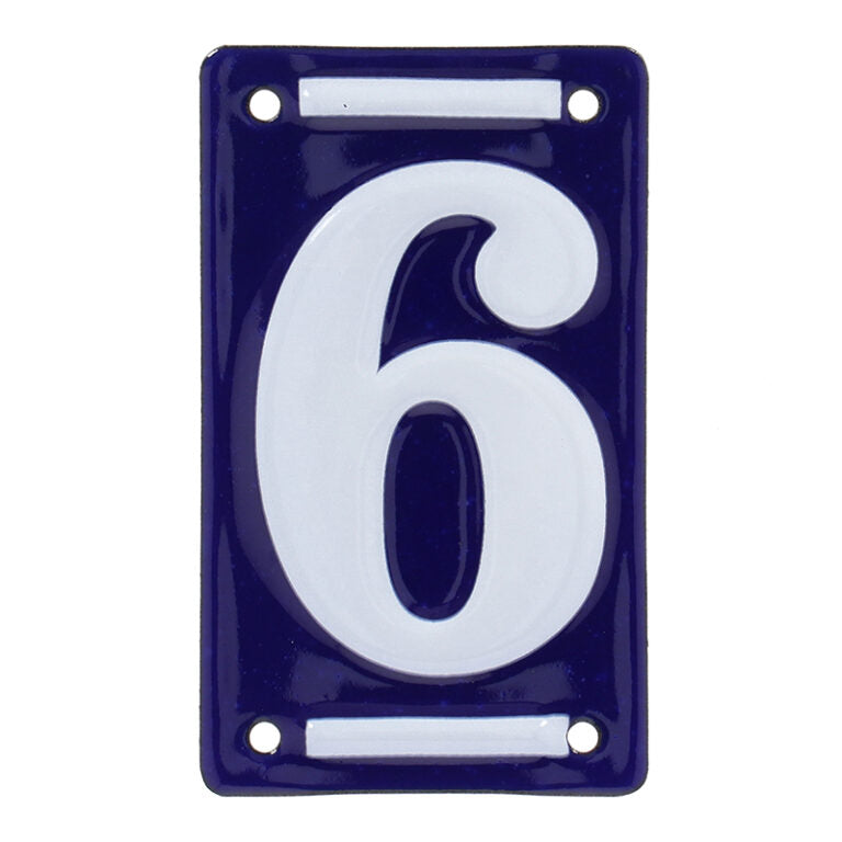 Numero Civico Smaltato 6 7x0.5x11.8cm Colore Blu