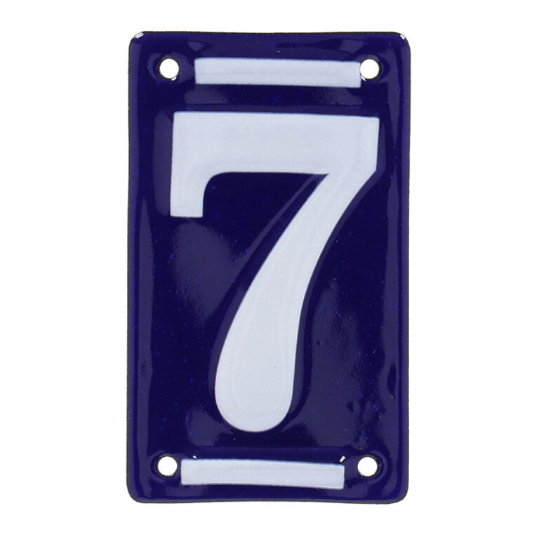 Numero Civico Smaltato 7 7.0x0.5x11.8 cm Colore Blu