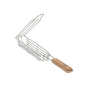 Griglia per Verdure da Barbecue 49cm Acciaio e Legno