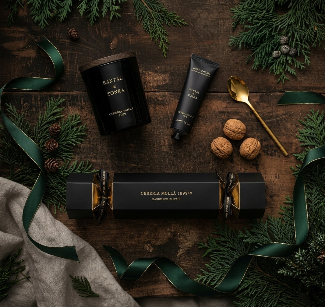 Set regalo Cracker Santal & Tonka con candela 70g e crema mani 30ml CERERIA MOLLÁ