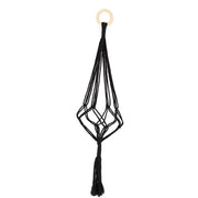 Porta Piante in Macramé 58 cm Colore Nero