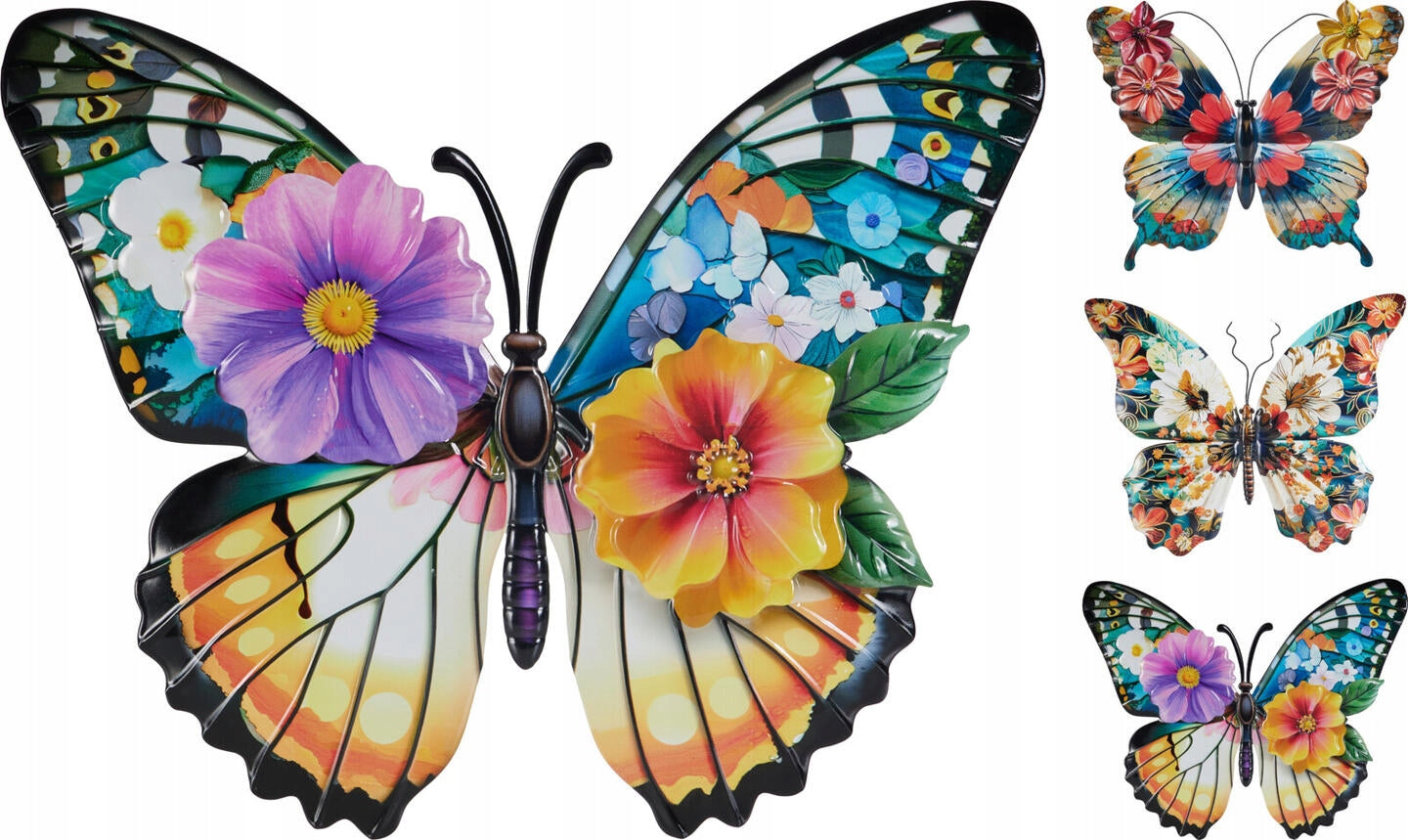 Decorazione Parete Farfalla 3D Colorata 40x34 cm Colore Assortito PERAGA HOME