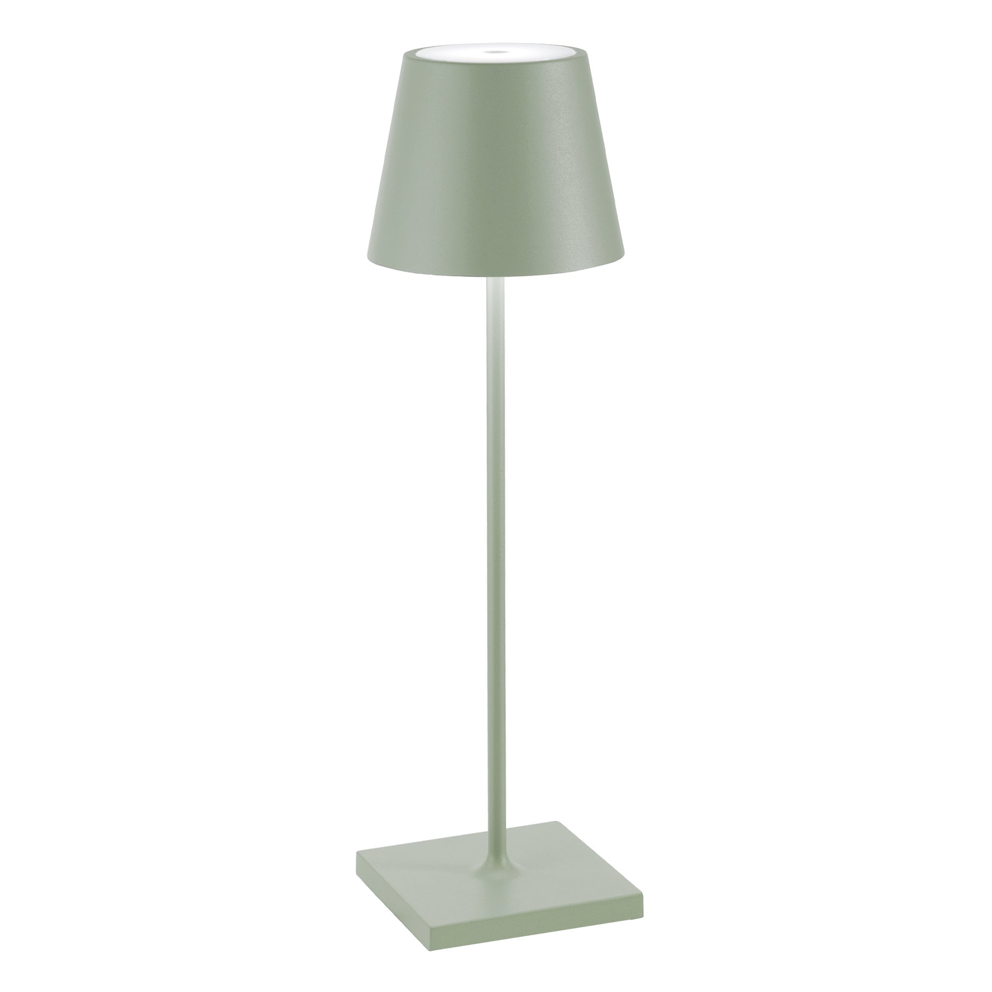 Lampada da Tavolo Poldina Pro D11cm H38cm Ricaricabile Salvia ZAFFERANO
