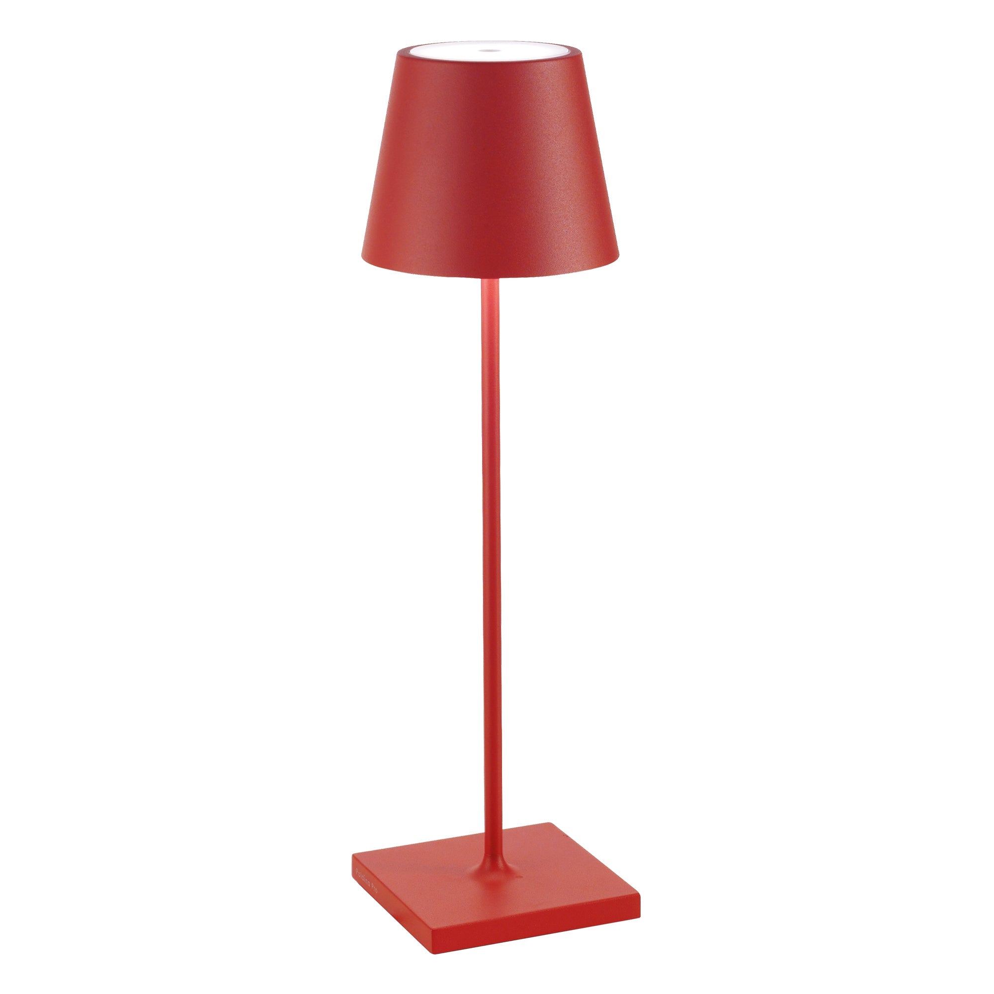 Lampada da Tavolo Poldina Pro D11cm H38cm Ricaricabile Rossa ZAFFERANO