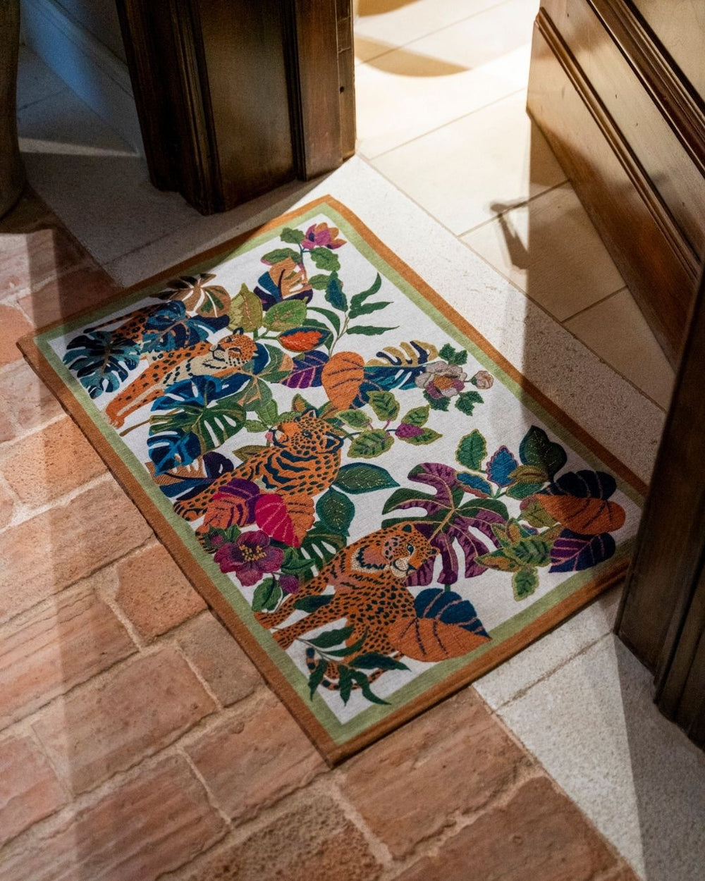 Tappetino Leoleaf 52x80 cm Tessitura Toscana Telerie - immagine 2