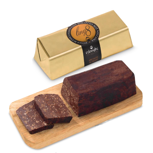 Lingotto di Cioccolato con Biscotto alle Nocciole Piemonte IGP 200g Oro Relanghe