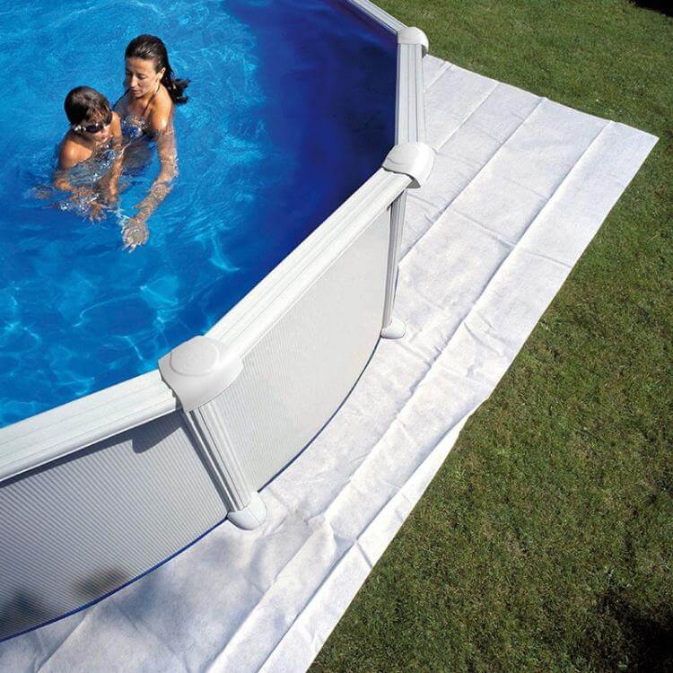 GRE Tappeto Protettore Rettangolare per Piscine 750x400 cm Bianco