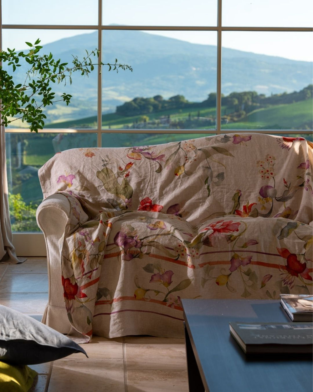 Mezzero Multiuso Floreale Onirica Tessitura Toscana Telerie - immagine 4