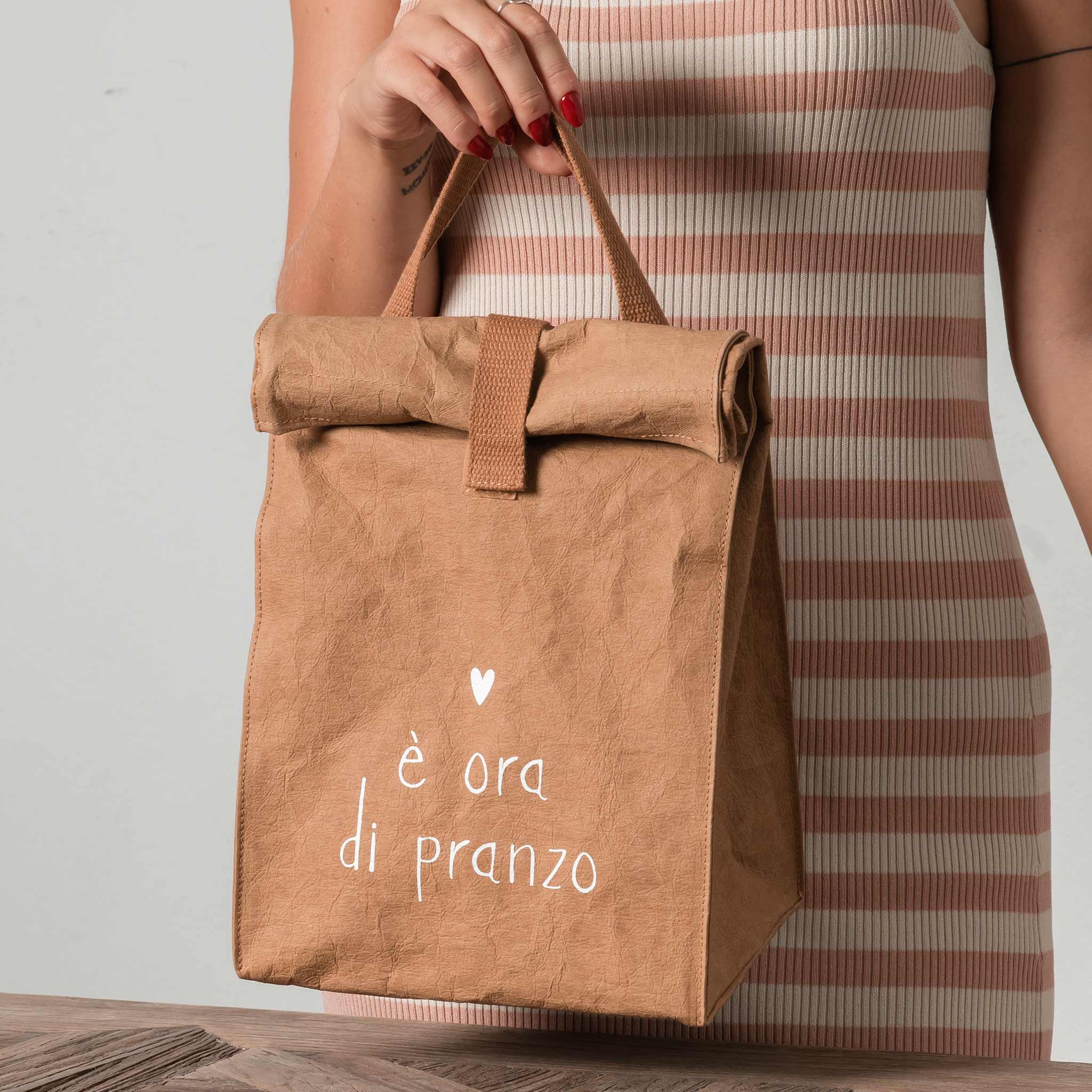 Porta-pranzo E' ora di pranzo 22 x 15 x h36 cm Avana Simple Day