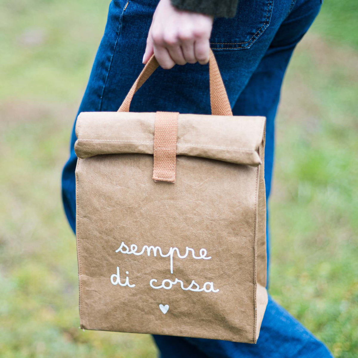Porta-pranzo Sempre di corsa 22 x 15 x h36 cm Avana Simple Day