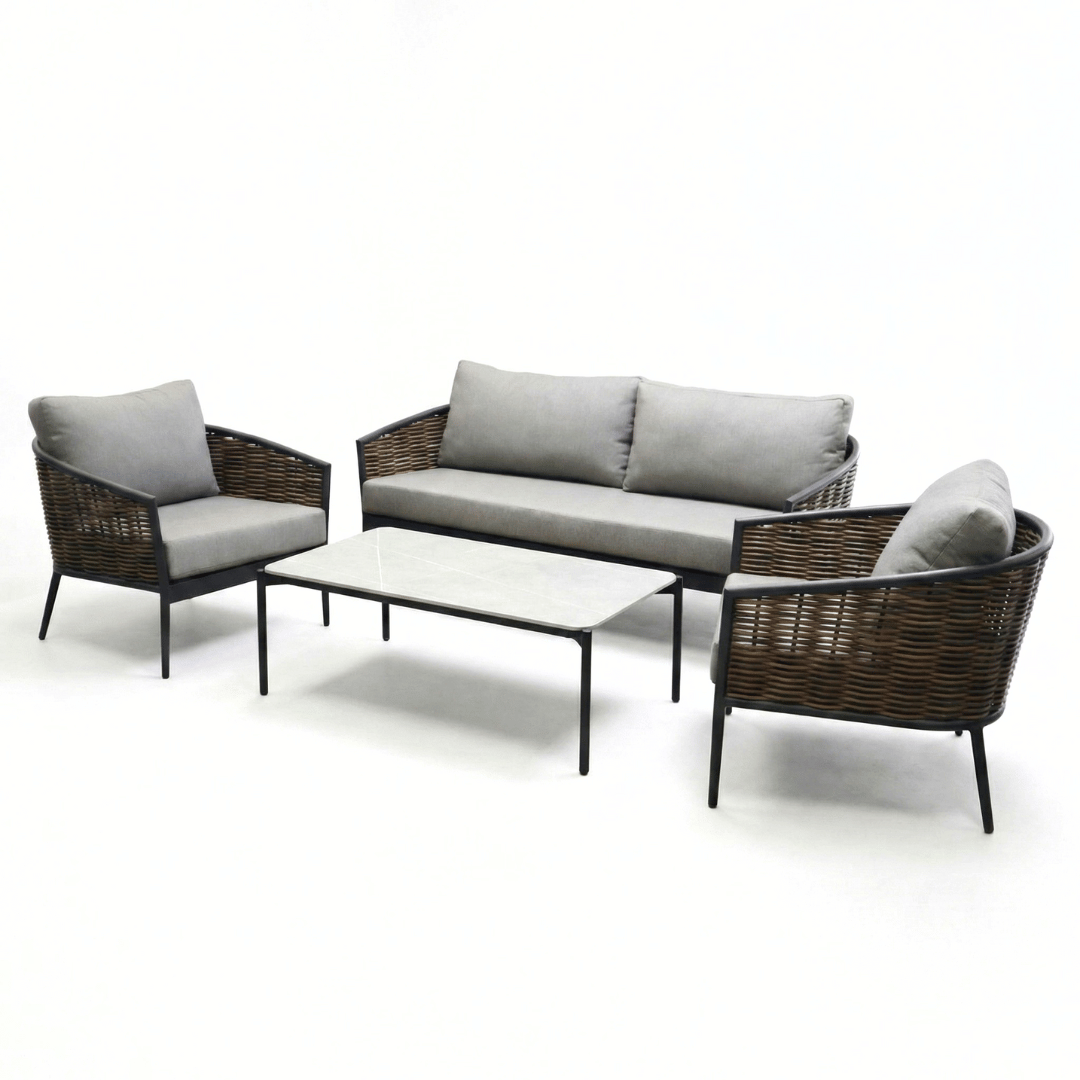 SALOTTO DA GIARDINO MUSE GRAFITE CON TAVOLINO