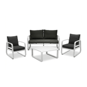 SALON DE JARDIN TONIO BLANC/GRIS