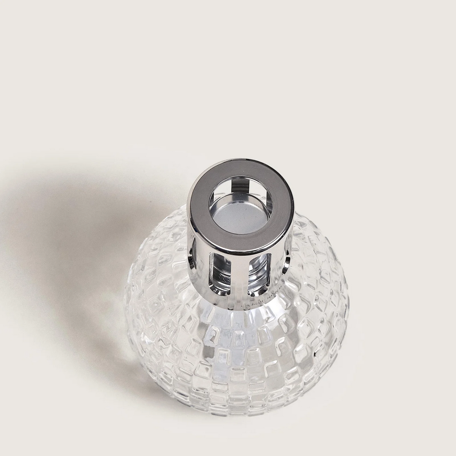 Cofanetto Diffusore Catalitico Disco Trasparente 18,6cm Ricarica 250ml Liliflora Lampe Berger