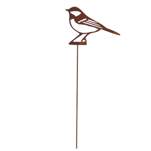 Picchetto da Giardino Cinciallegra 37cm Effetto Ruggine
