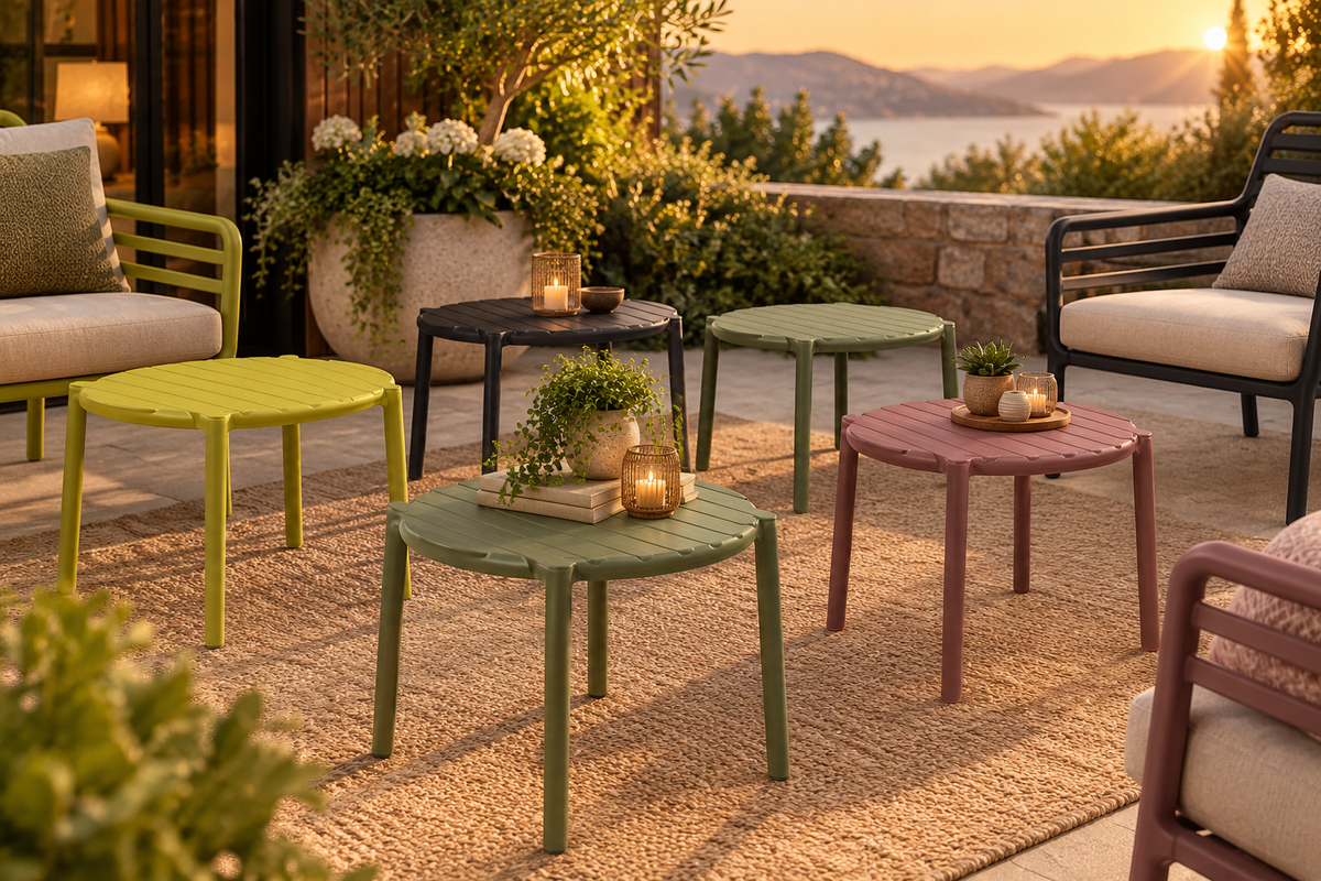 TABLE BASSE AVEC PIED DE COULEUR AU CHOIX