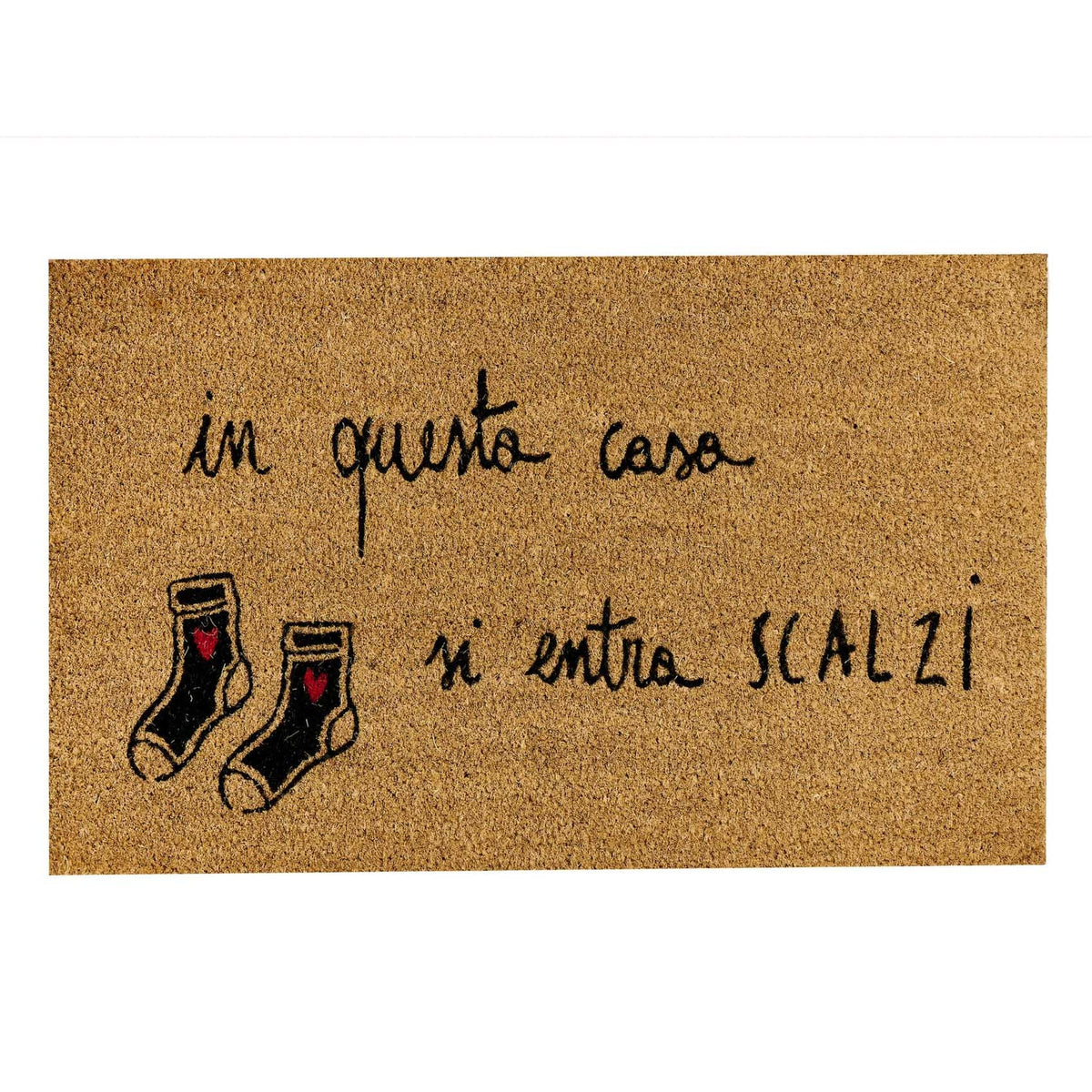 Zerbino In Questa Casa Si Entra Scalzi 45x75cm Marrone SIMPLE DAY