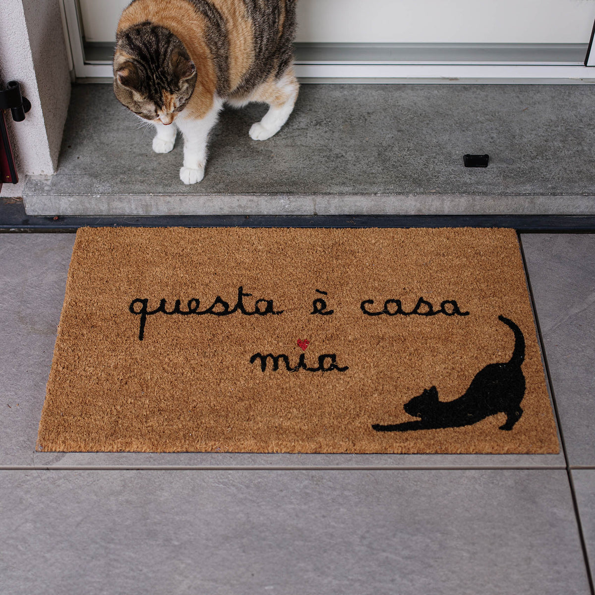 Zerbino decoro gatto 45x75cm Marrone Simple Day