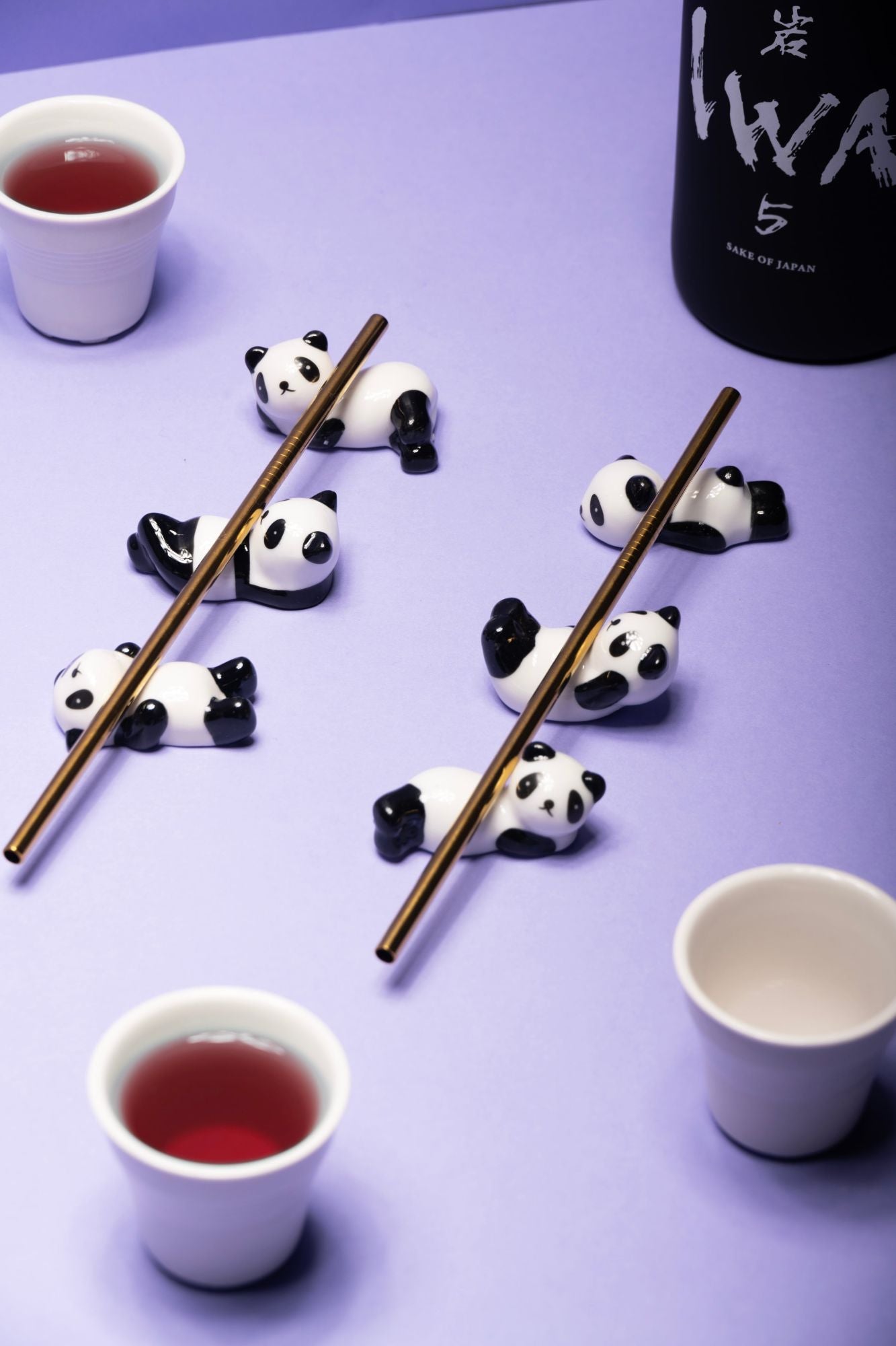 BLOGO Set di 6 poggia-bacchette a forma di Panda