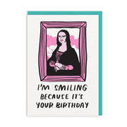Ohh Deer Biglietto di auguri "Mona Birthday Smile" A6, giallo/bianco