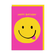 Ohh Deer Biglietto di auguri "Smiley Face Happy Birthday" A6, giallo