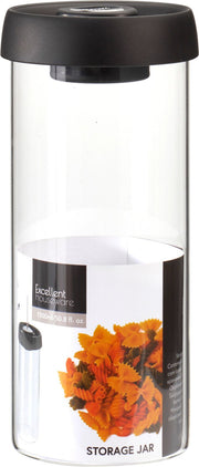 Barattolo in vetro borosilicato con pompa sottovuoto, 1500 ml, trasparente/nero