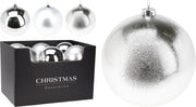 pallina di natale Opaca Natalizia Argento 18cm modello assortito