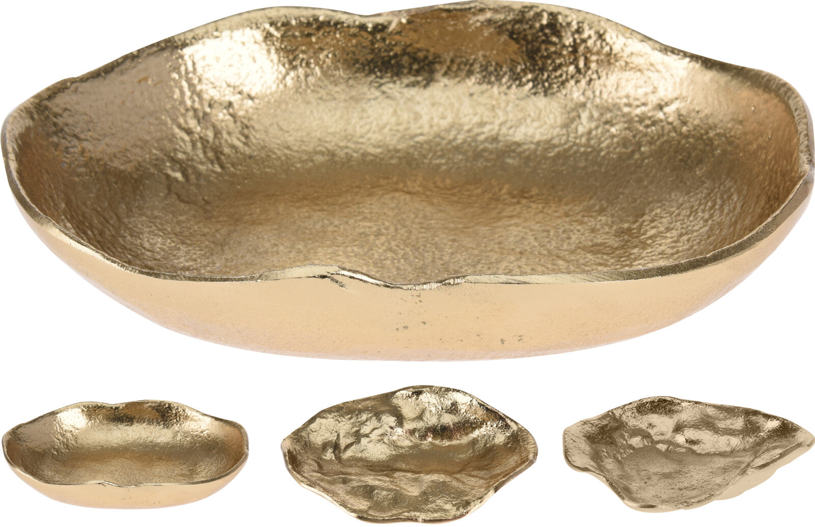 CIOTOLA IN ALLUMINIO, 15X11CM, COLORE ORO, MODELLO ASSORTITO