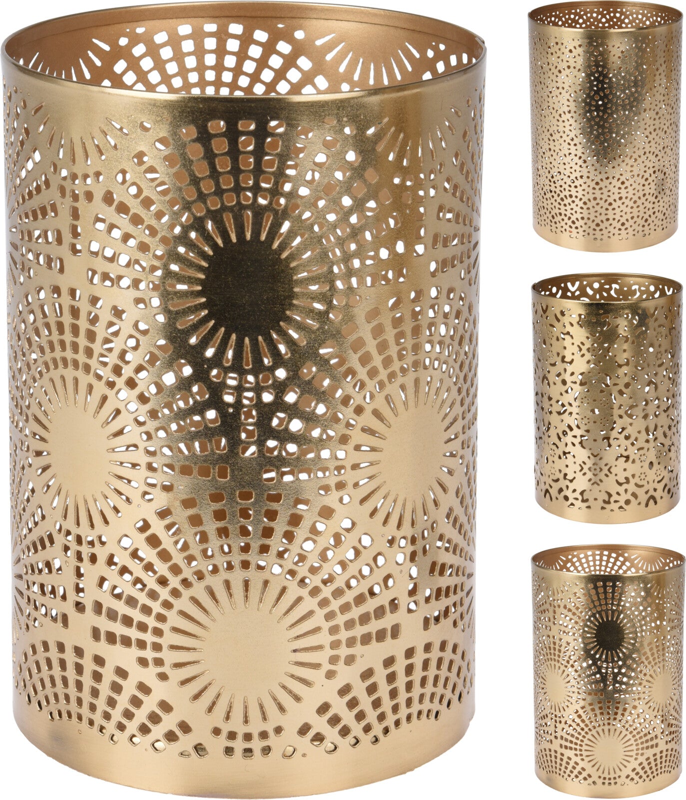 PORTA T-LIGHT IN METALLO 15CM ORO ASSORTITO