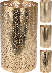 PORTA T-LIGHT IN METALLO 23CM ORO ASSORTITO