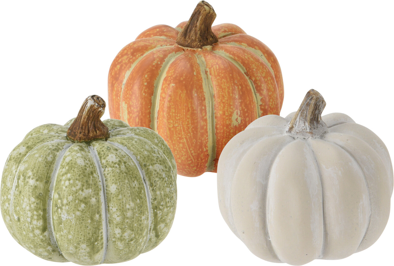 SET 3 ZUCCHE DI HALLOWEEN IN POLIRESINA 6X6CM