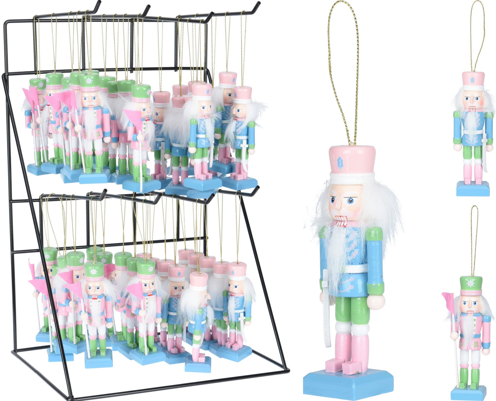 OFFERTA 3 SCHIACCIANOCI 10CM APPENDIBILI AZZURRO/ROSA MODELLO ASSORTITO