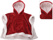 COPRISPALLE PONCHO NATALIZIO ROSSO 100X70 CM CON CAPPUCCIO