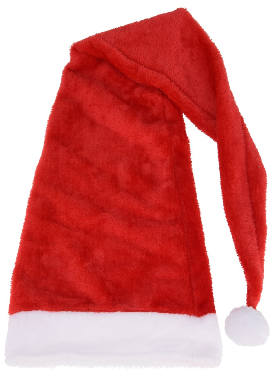 CAPPELLO DI BABBO NATALE PELOSO, COLORE ROSSO, 125CM