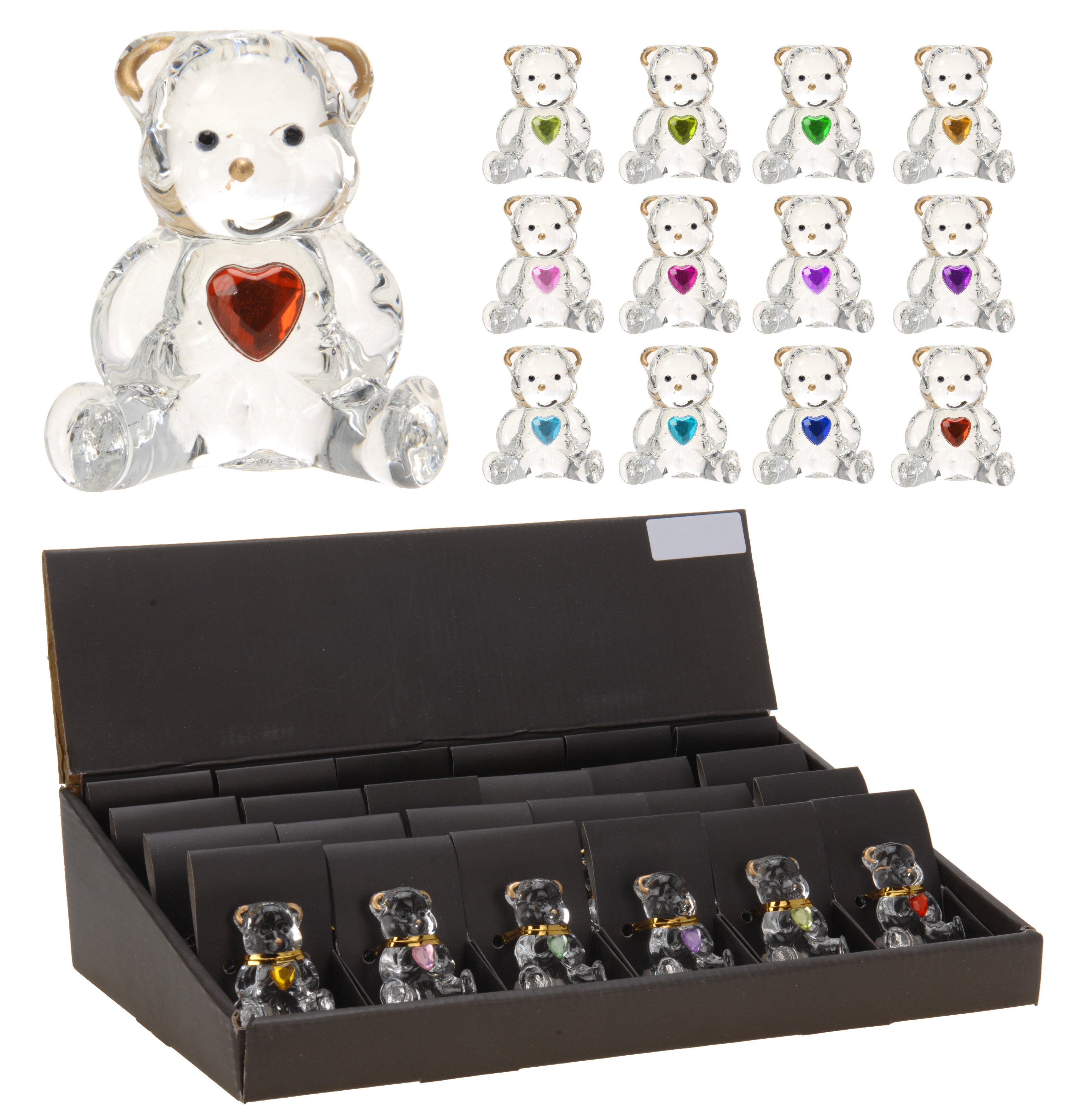 OFFERTA 3 ORSETTI IN VETRO 4CM ASSORTITI