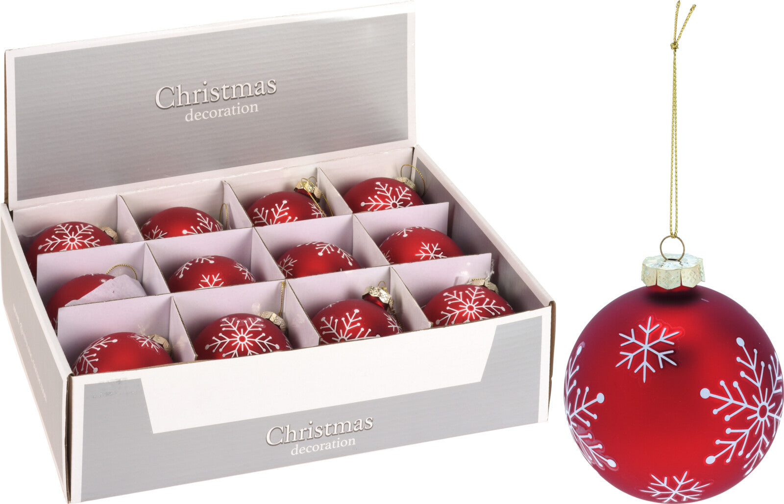 OFFERTA 12 PALLINE DI NATALE ROSSE IN VETRO 8CM