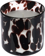 CANDELA IN VETRO MARRONE 10CM
