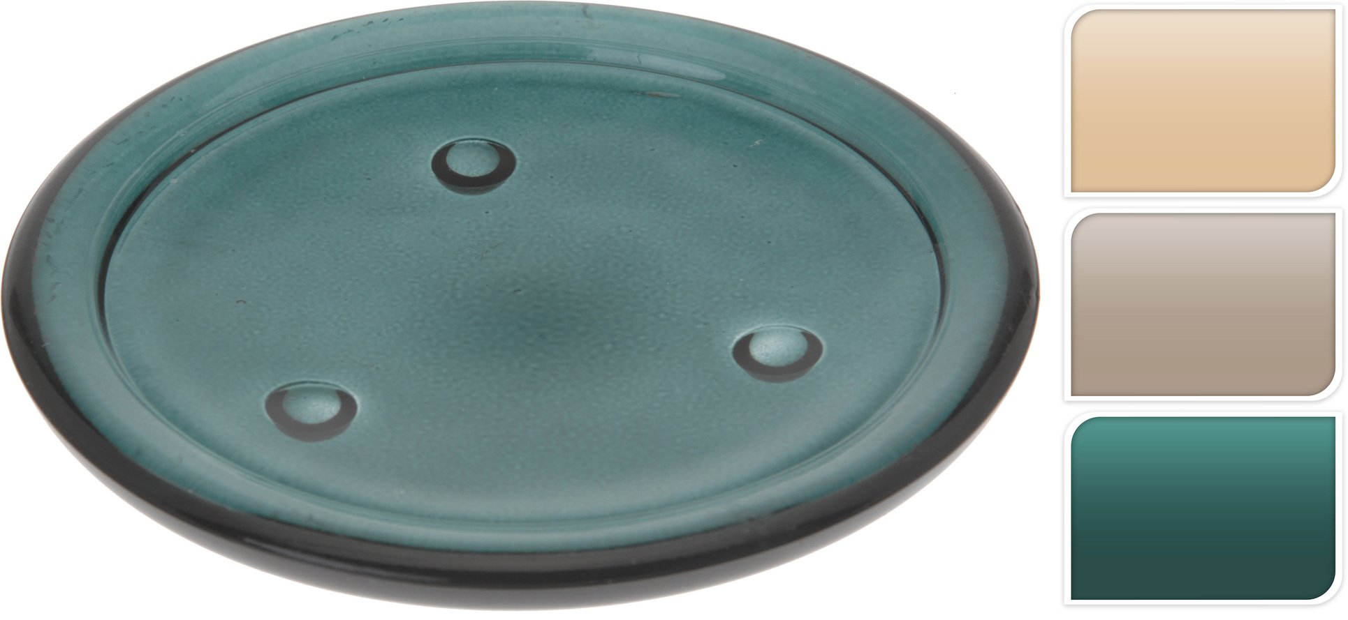 OFFERTA 3 PIATTINI IN VETRO PER CANDELE 14CM ASSORTITI