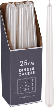 OFFERTA 3 CANDELE 25CM BIANCA