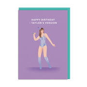 Ohh Deer Biglietto di auguri "Happy Birthday – Taylor’s Swift" A6, aqua/lilla
