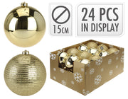 OFFERTA 24 PALLINE DI NATALE ORO 15CM