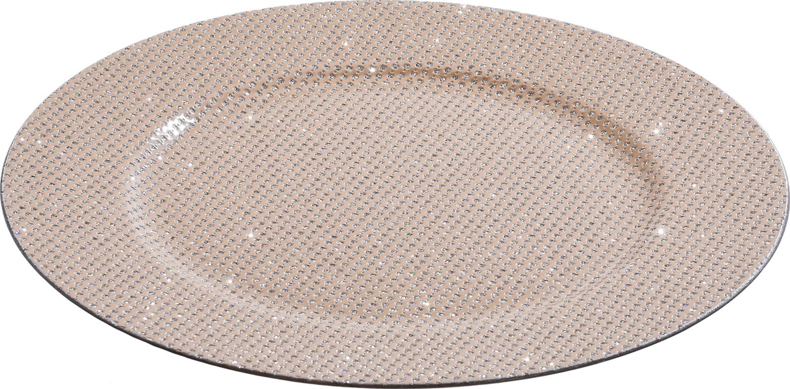 OFFERTA 6 PZ SOTTOPIATTO 33CM CON GLITTER CHAMPAGNE