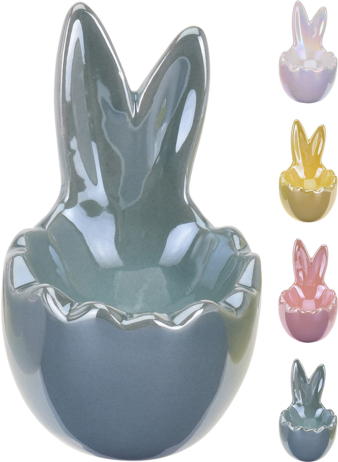 PORTA UOVA IN CERAMICA  6X8CM COLORI ASSORTITI