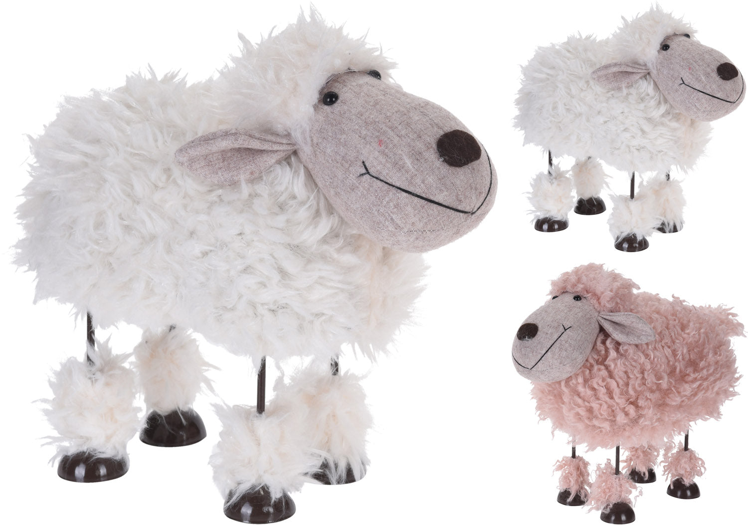 PECORA IN PELUCHES CON GAMBE A MOLLA 26X27CM MODELLO A SCELTA