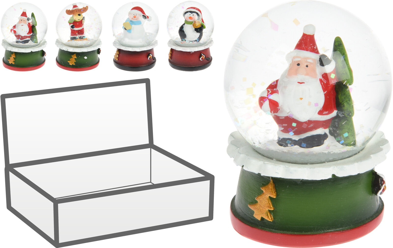 SFERA AD ACQUA SOGGETTI NATALIZI 4.5CM ASSORTITA