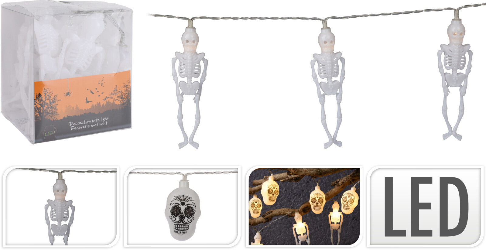 GHIRLANDA DI HALLOWEEN CON 10LED, MODELLO ASSORTITO