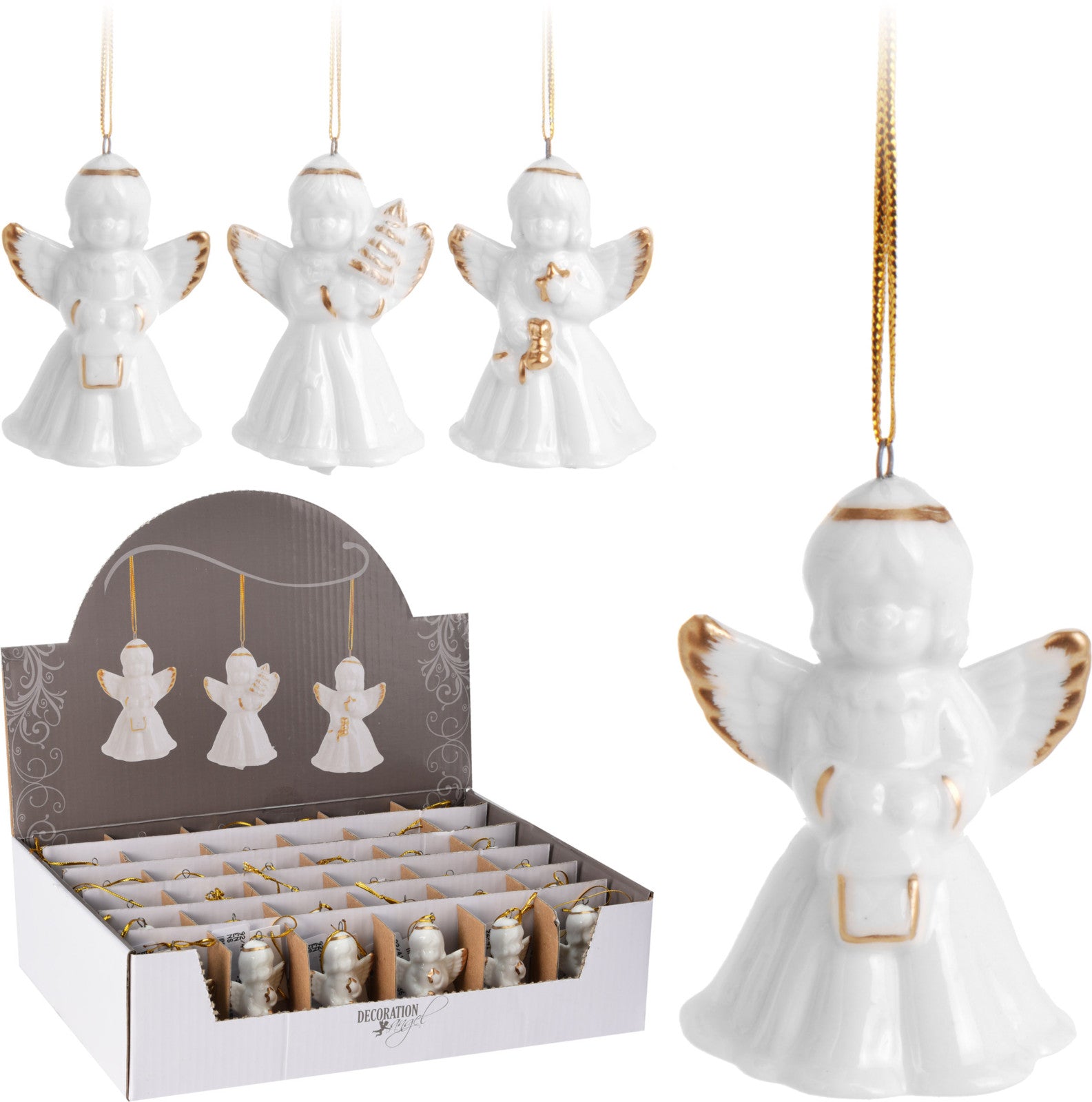 OFFERTA 3 PENDENTI ANGELO BIANCO 6CM ASSORTITI