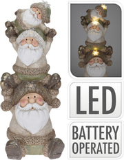 3 BABBO NATALE BIANCO CON LED