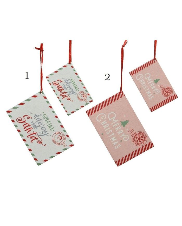 SET 2 LETTERE DI NATALE DA APPENDERE 10,9 CM COLORE ASSORTITO